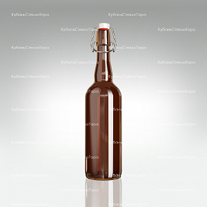 Бутылка «Бугельная» 0,750 л. (Коричневая) стеклянная с пробкой оптом и по оптовым ценам в Волгограде