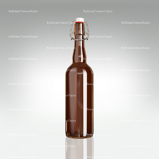 Бутылка «Бугельная» 0,750 л. (Коричневая) стеклянная с пробкой оптом и по оптовым ценам в Волгограде