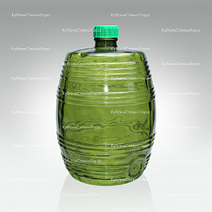 Бутыль 10,0 л Бочонок (зеленый) стеклянный оптом и по оптовым ценам в Волгограде