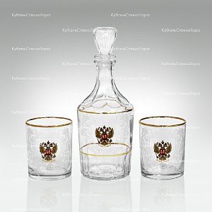 Набор подарочный Россия 3пр (графин Цезарь + 2 стакана 250мл) оптом и по оптовым ценам в Волгограде
