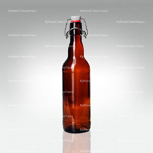 Бутылка «Бугельная» 0,500 л. (Коричневая) стеклянная с пробкой оптом и по оптовым ценам в Волгограде